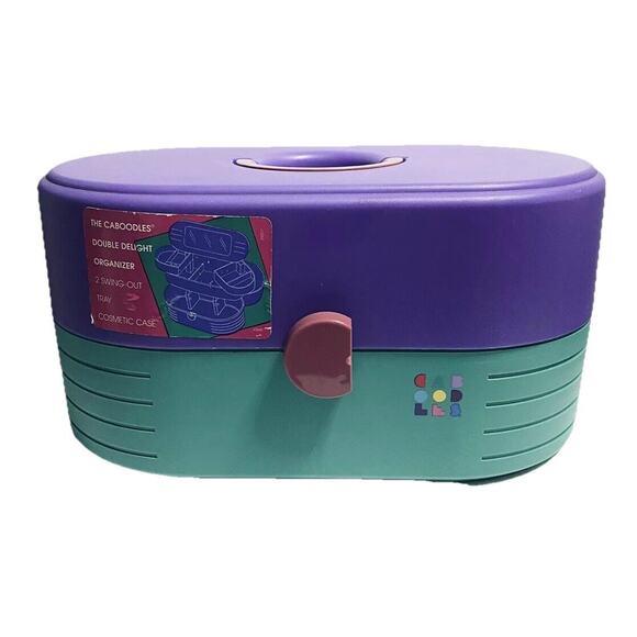 Vintage Original Caboodles makeup storage carrying case green purple mauve - Picture 10 of 12